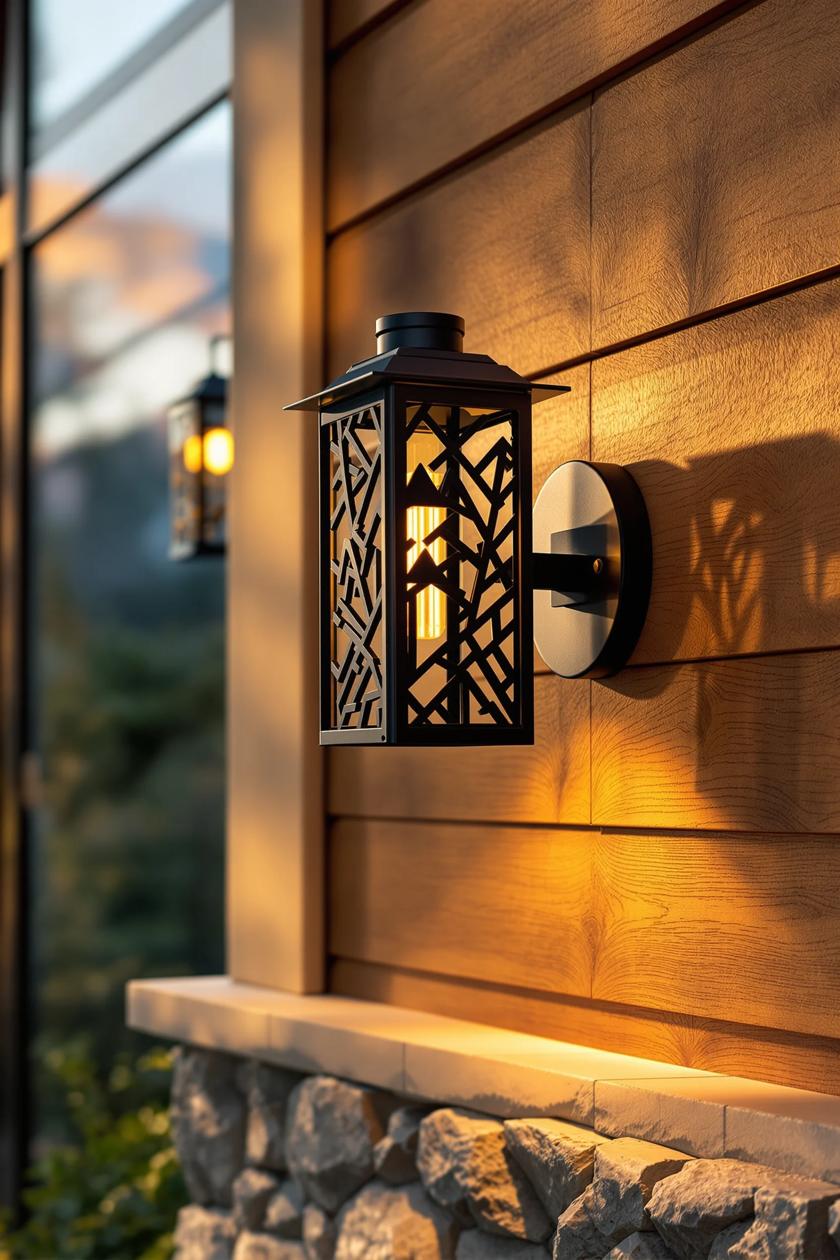 mountain cabin exterior aesthetics with professional photography and rich color grading