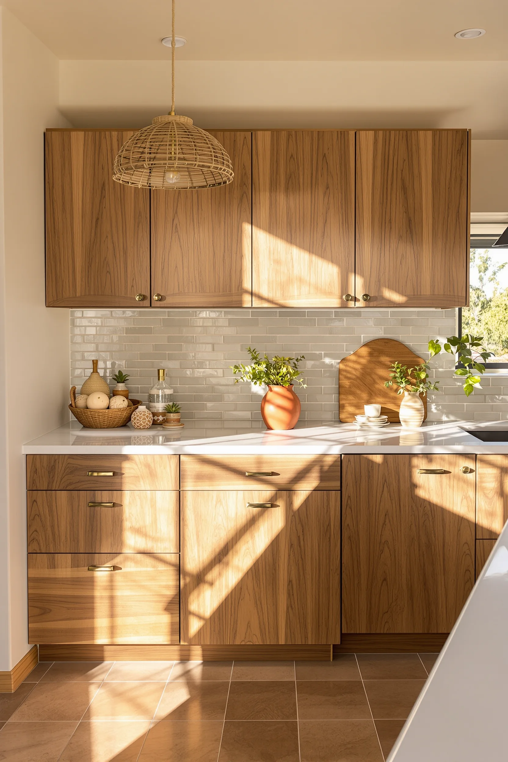desert kitchen designs showcasing modern boho style with natural wood grains and southwestern tile backsplash elements
