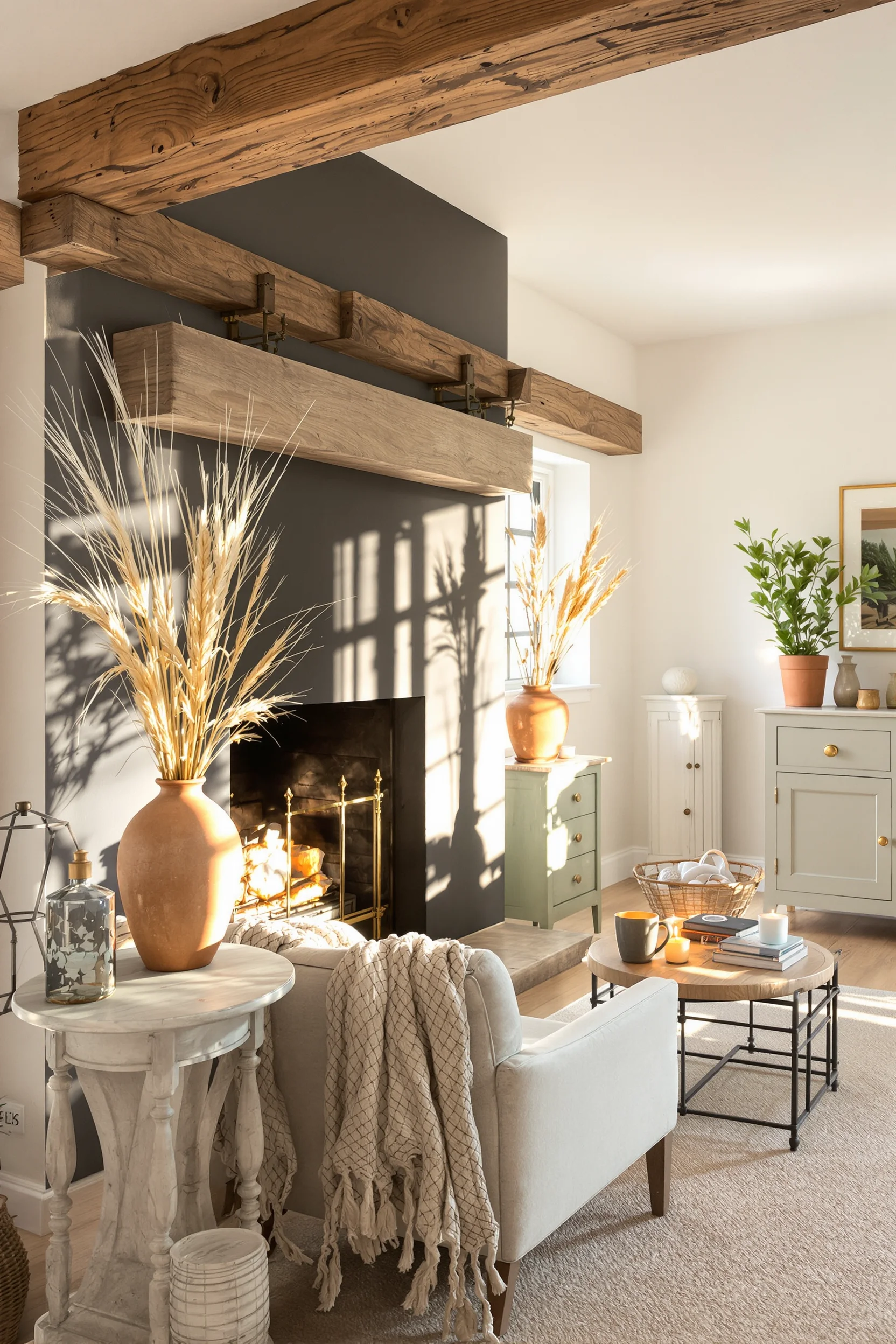 home decor cottage aesthetics with leaded glass window creating dramatic shadows across rustic cottage interior space