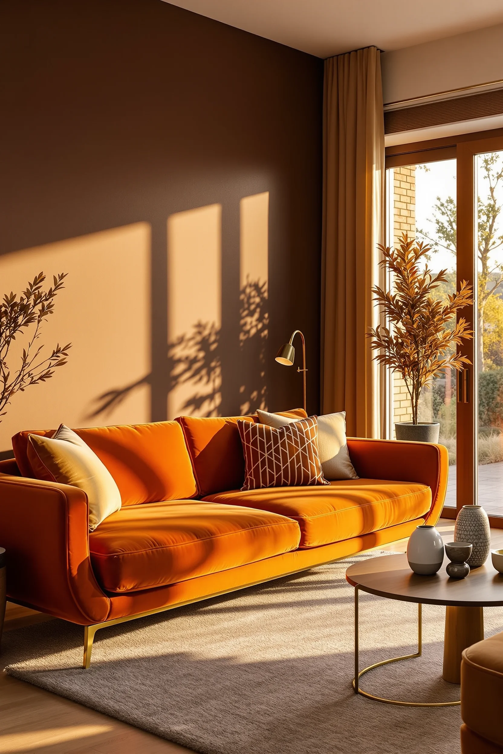 retro studio apartment inspiration displaying rich textures ceramic pottery and mid century modern elements