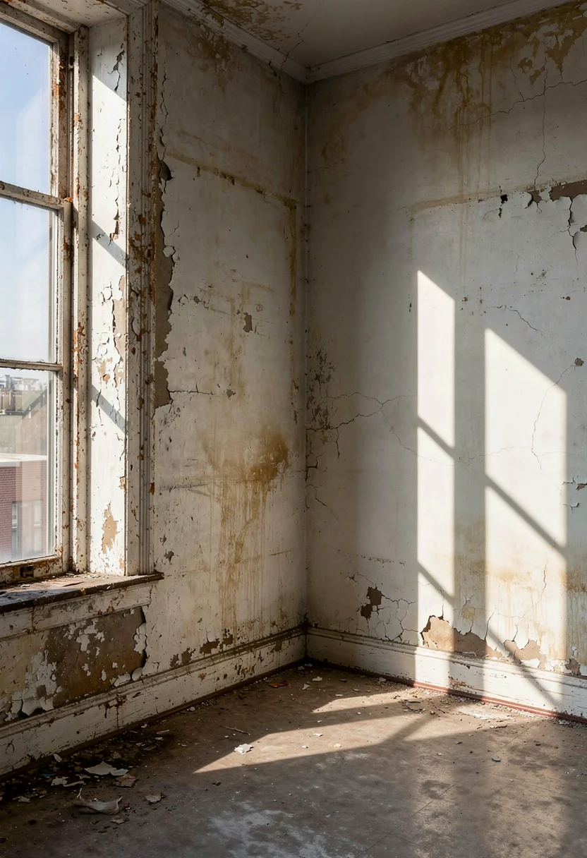How to design a modern living room featuring brown fabric sectional with marble end table and ocean abstract art empty room