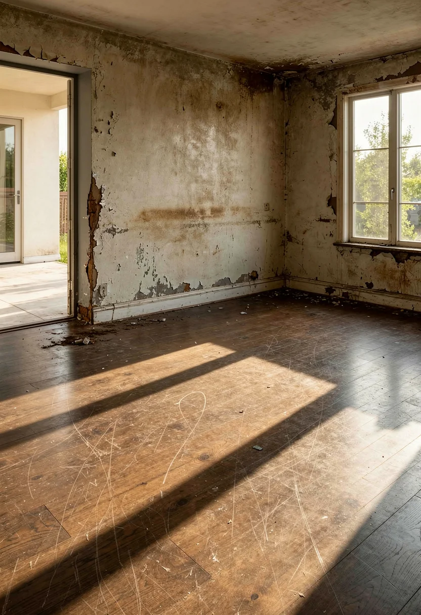 How to design a modern living room featuring brown leather sectional with layered vintage Turkish rugs empty room
