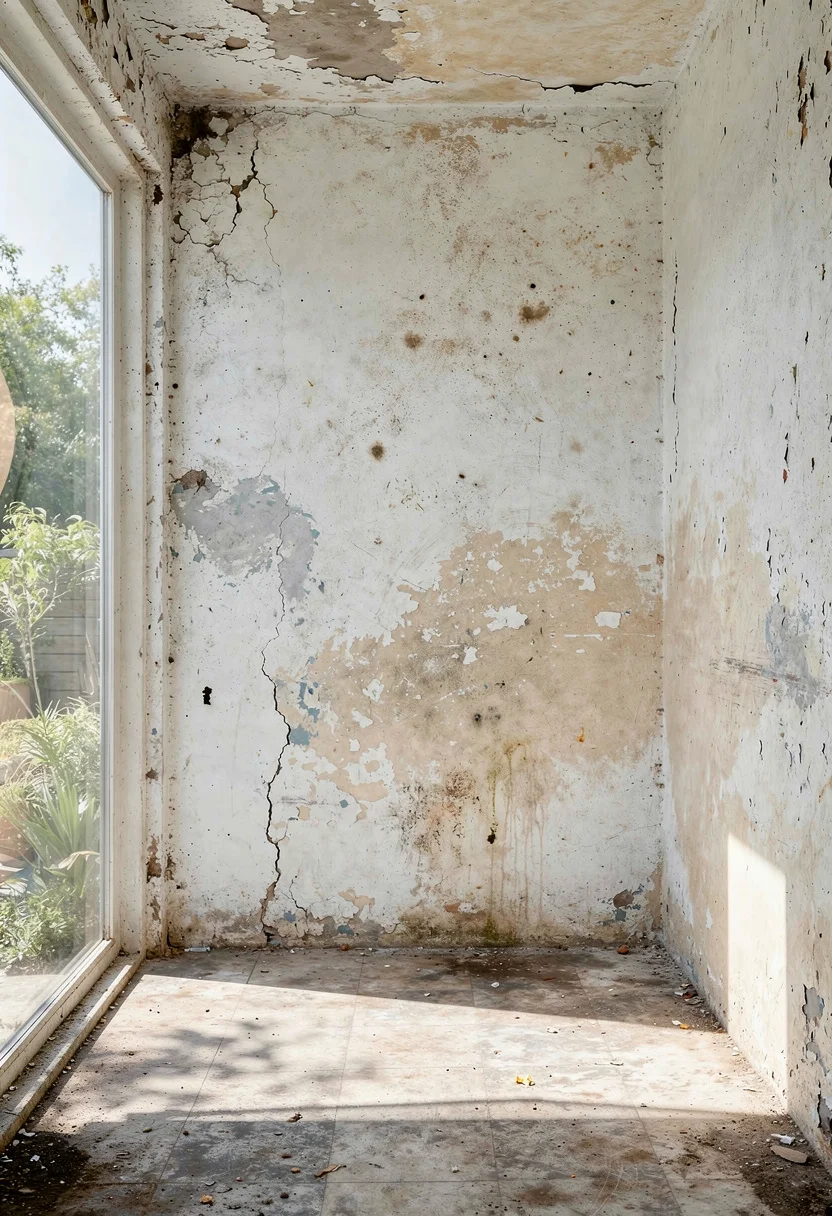 Modern small bathroom featuring black LED vanity mirror with warm gold brass sconce on green walls empty room