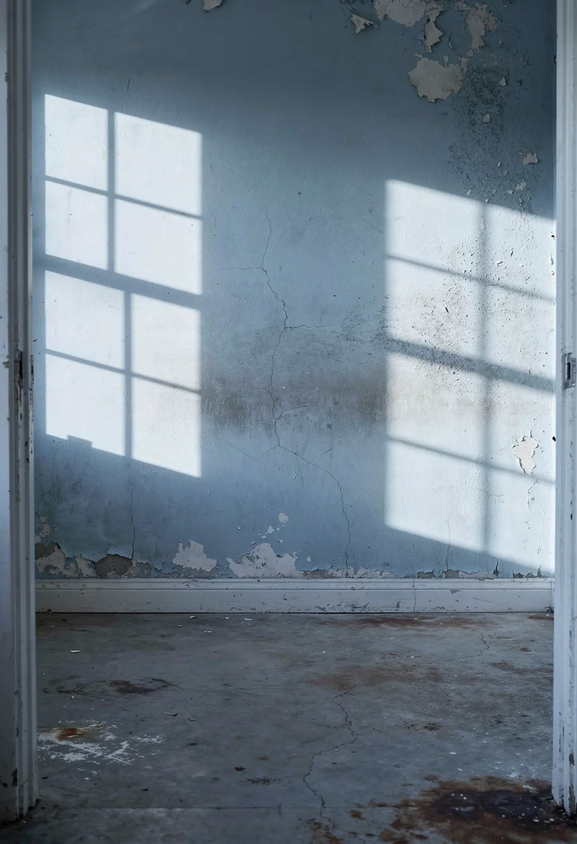 Modern small bathroom tile featuring grey arched mirror with herringbone wall and vintage Turkish rug empty room
