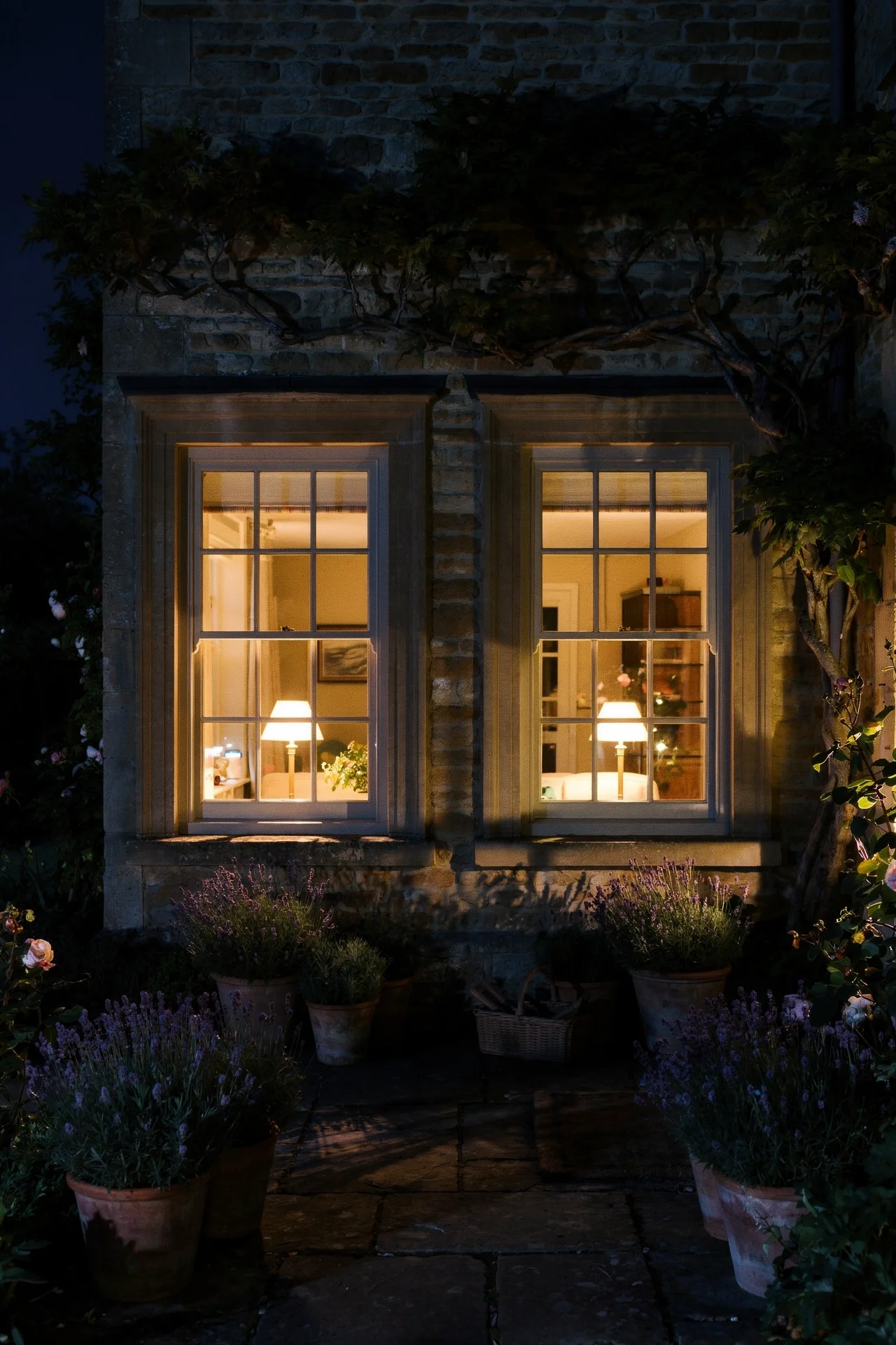 English Country House Exterior english country sash windows design scene evening mood