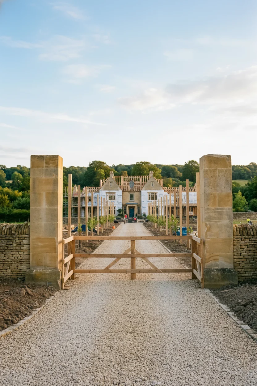 English Country House Exterior english country gravel drive design scene empty room