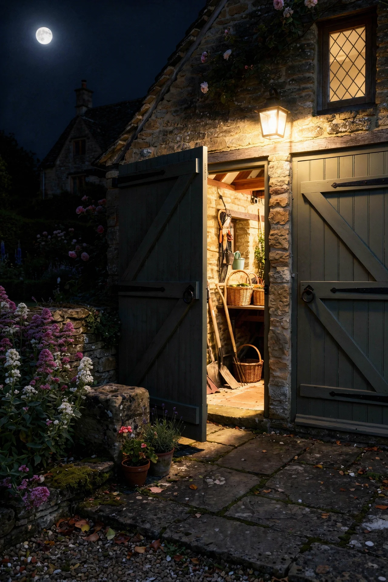English Country House Exterior english country gravel drive design scene evening mood