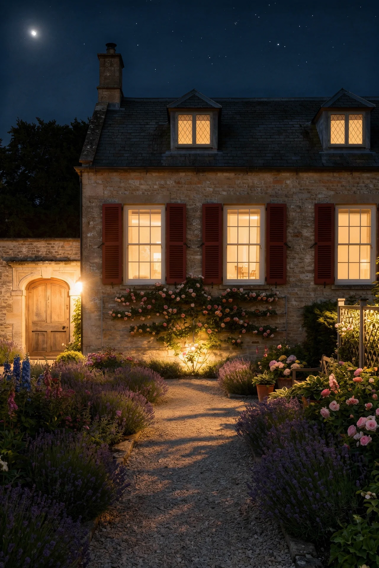 English Country House Exterior english country climbing roses design scene evening mood