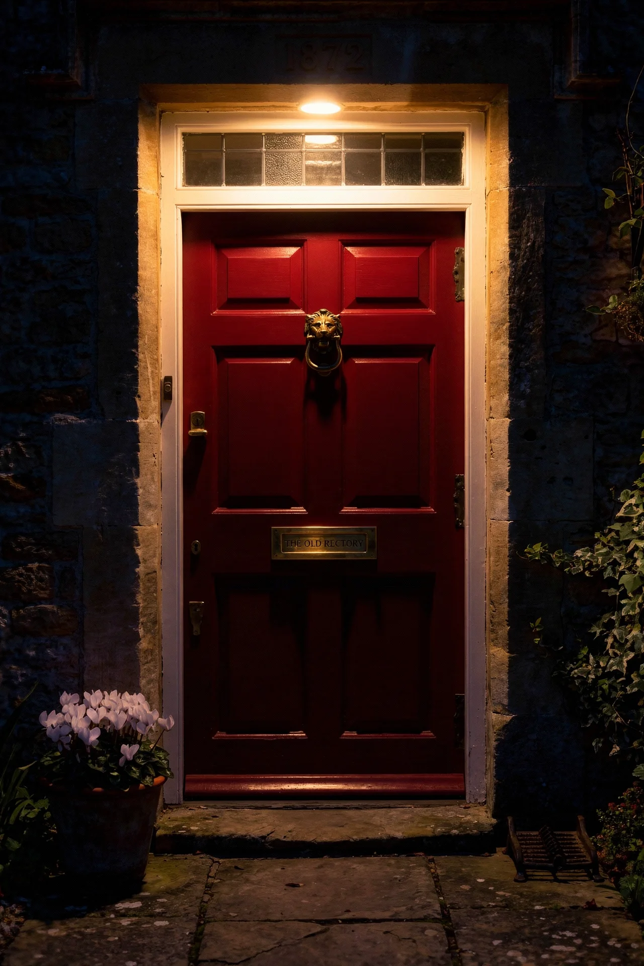 English Country House Exterior english country front door colour design scene evening mood
