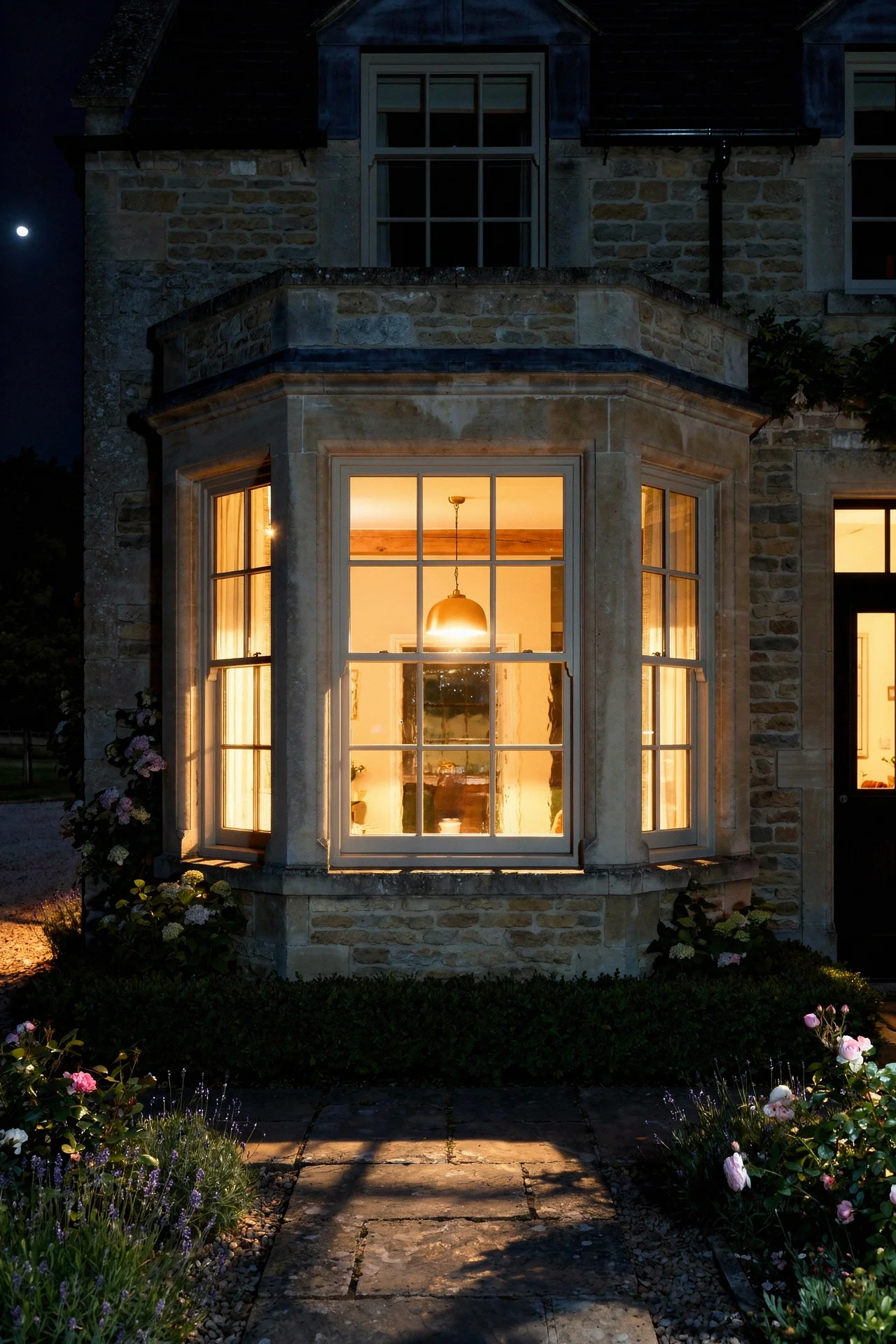 English Country House Exterior english country sash windows design scene evening mood