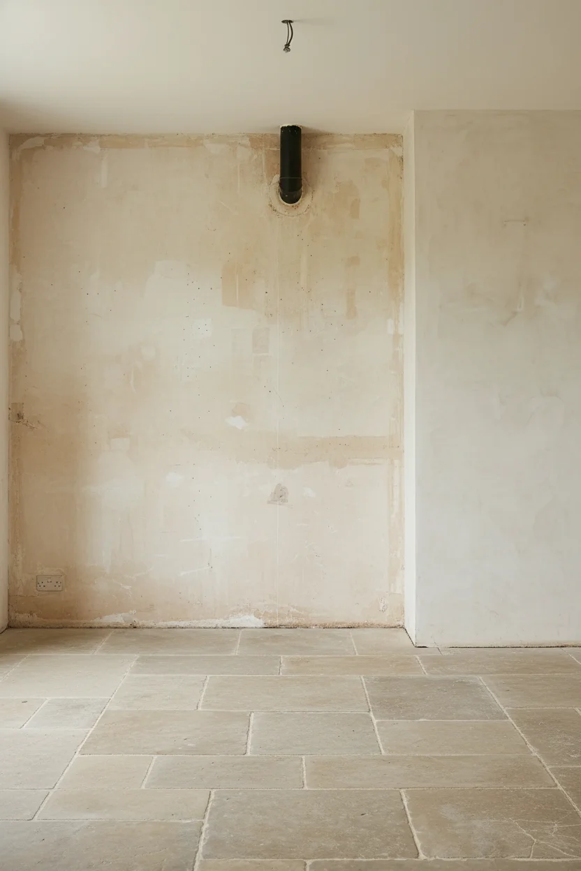 English Country Kitchen aga range cooker alcove design scene empty room