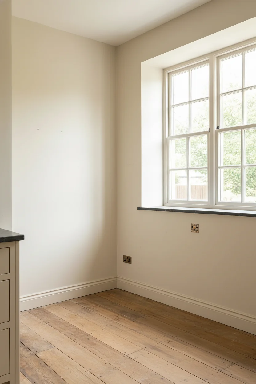 English Country Kitchen butler sink soapstone worktop design scene empty room