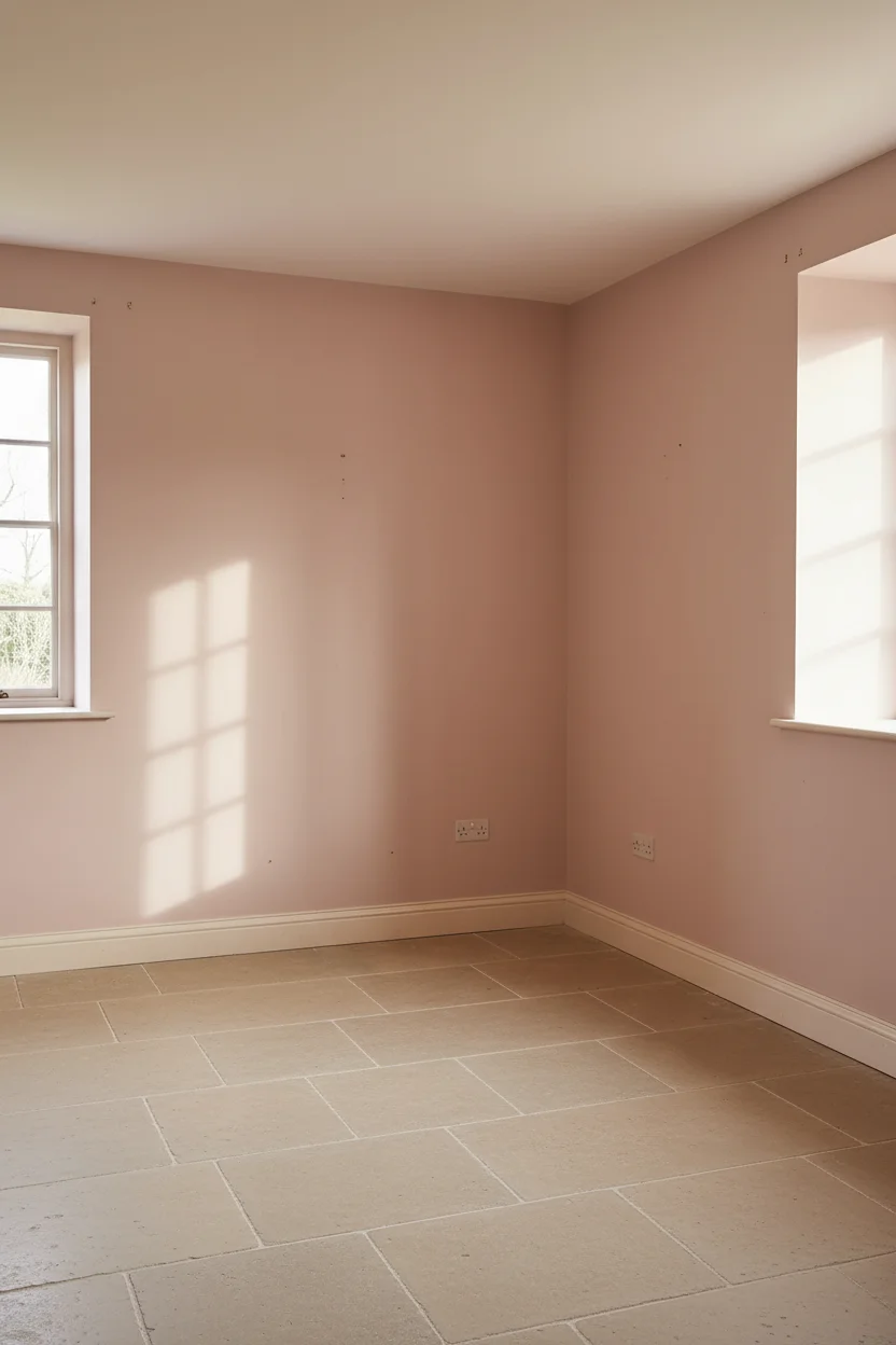 English Country Kitchen zellige tile backsplash kitchen design scene empty room