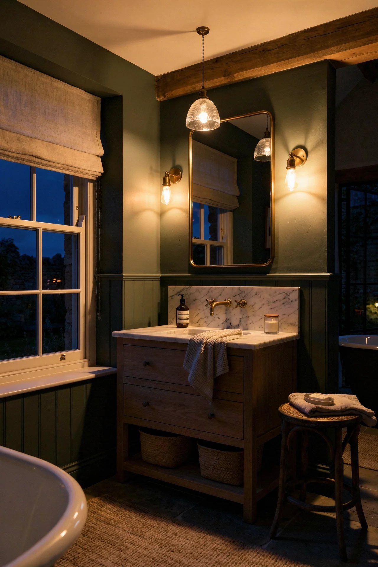 English Country Bathroom english country bathroom colors design scene evening mood