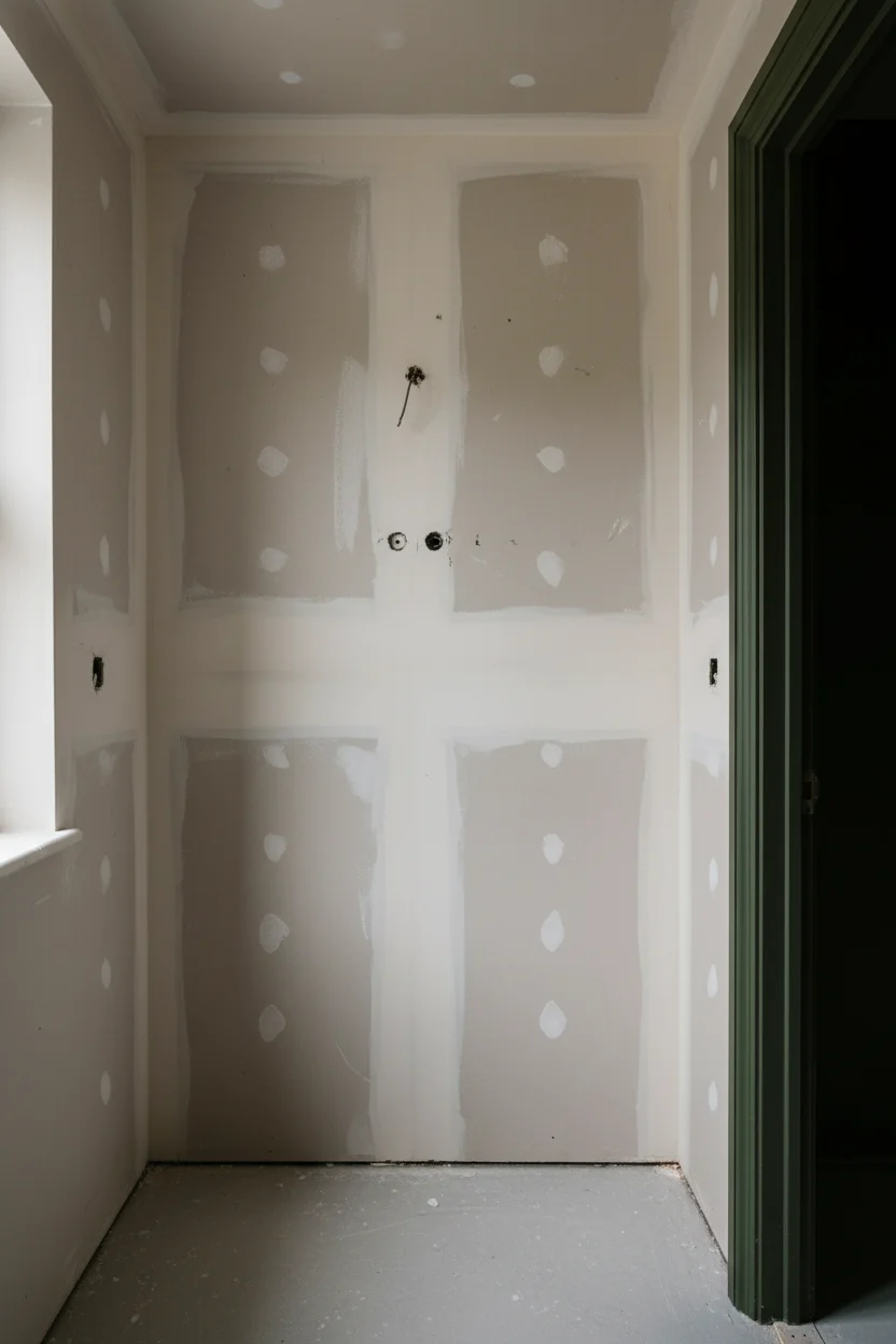 English Country Bathroom color drenching bathroom design scene empty room