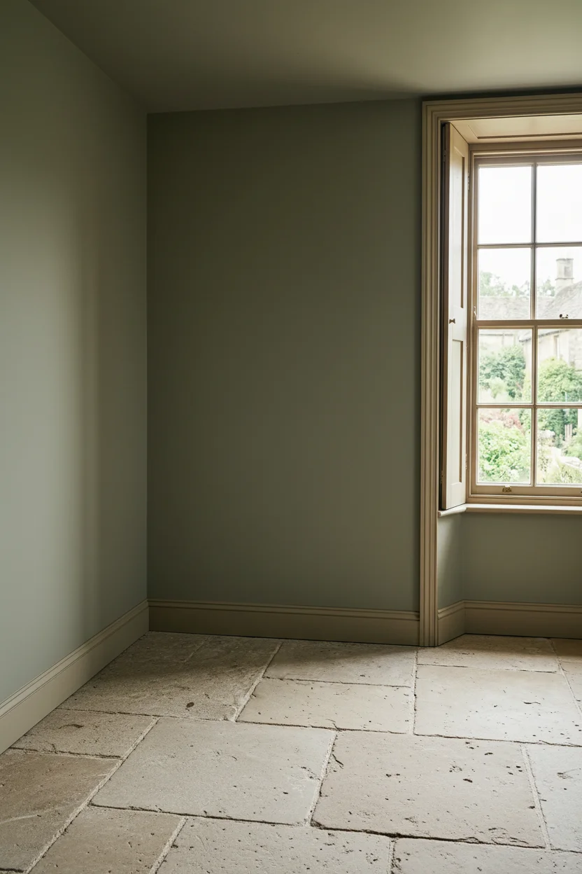 English Country Bathroom william morris wallpaper bathroom design scene empty room
