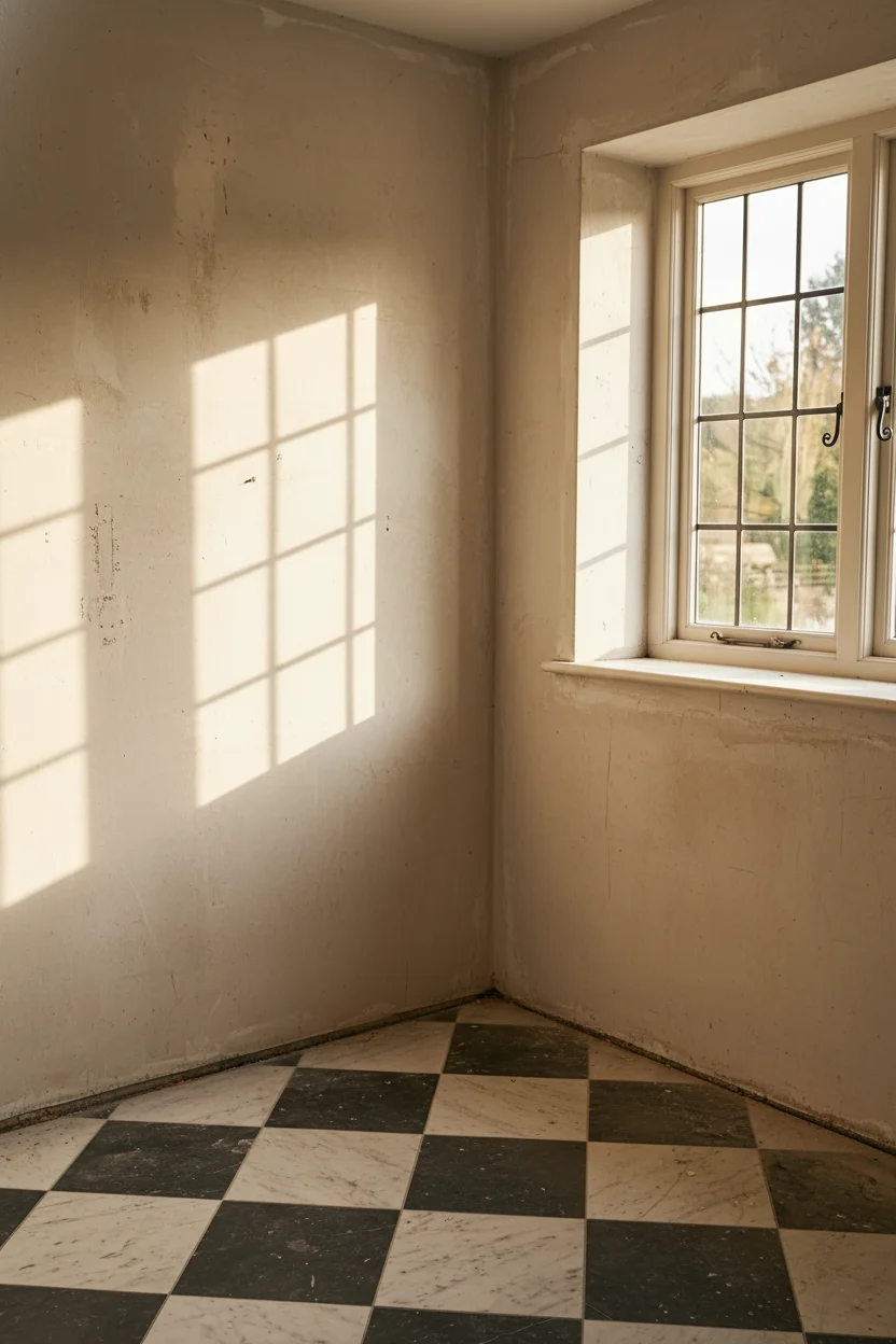 English Country Bathroom william morris wallpaper bathroom design scene empty room