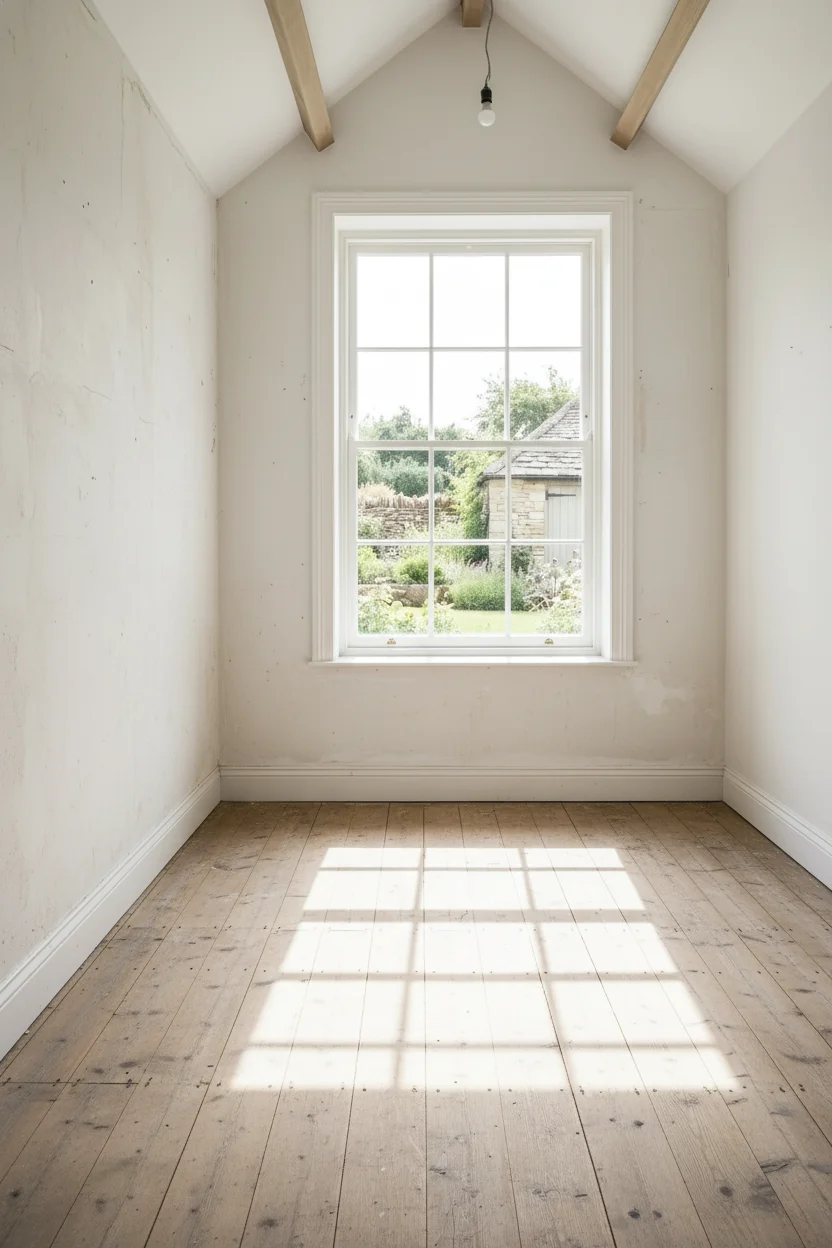 English Country Bathroom checkered marble bathroom floor design scene empty room