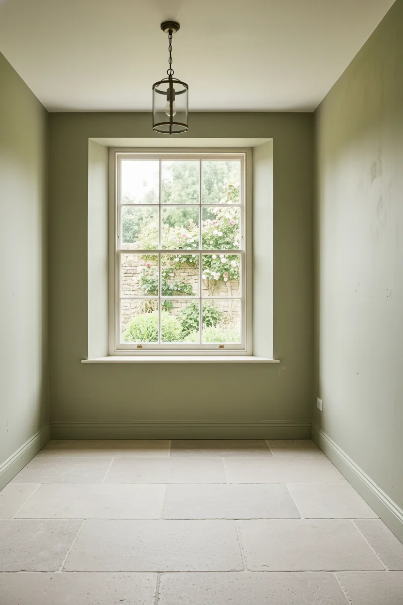 English Country Bathroom clawfoot tub material design scene empty room