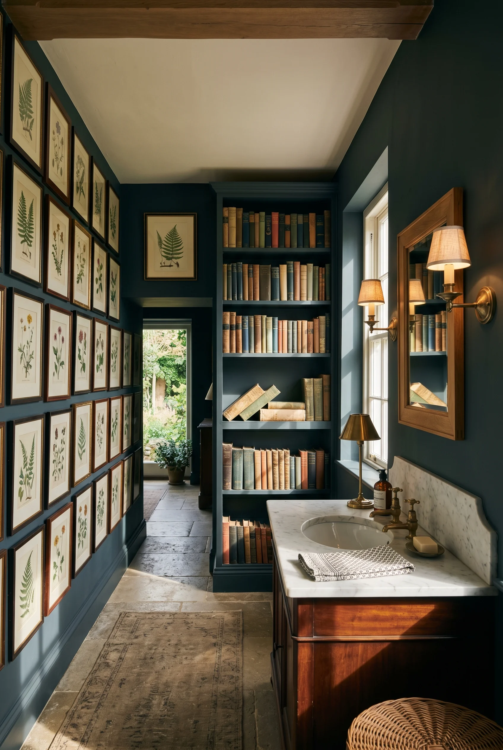 English Country Bathroom color drenching bathroom design scene