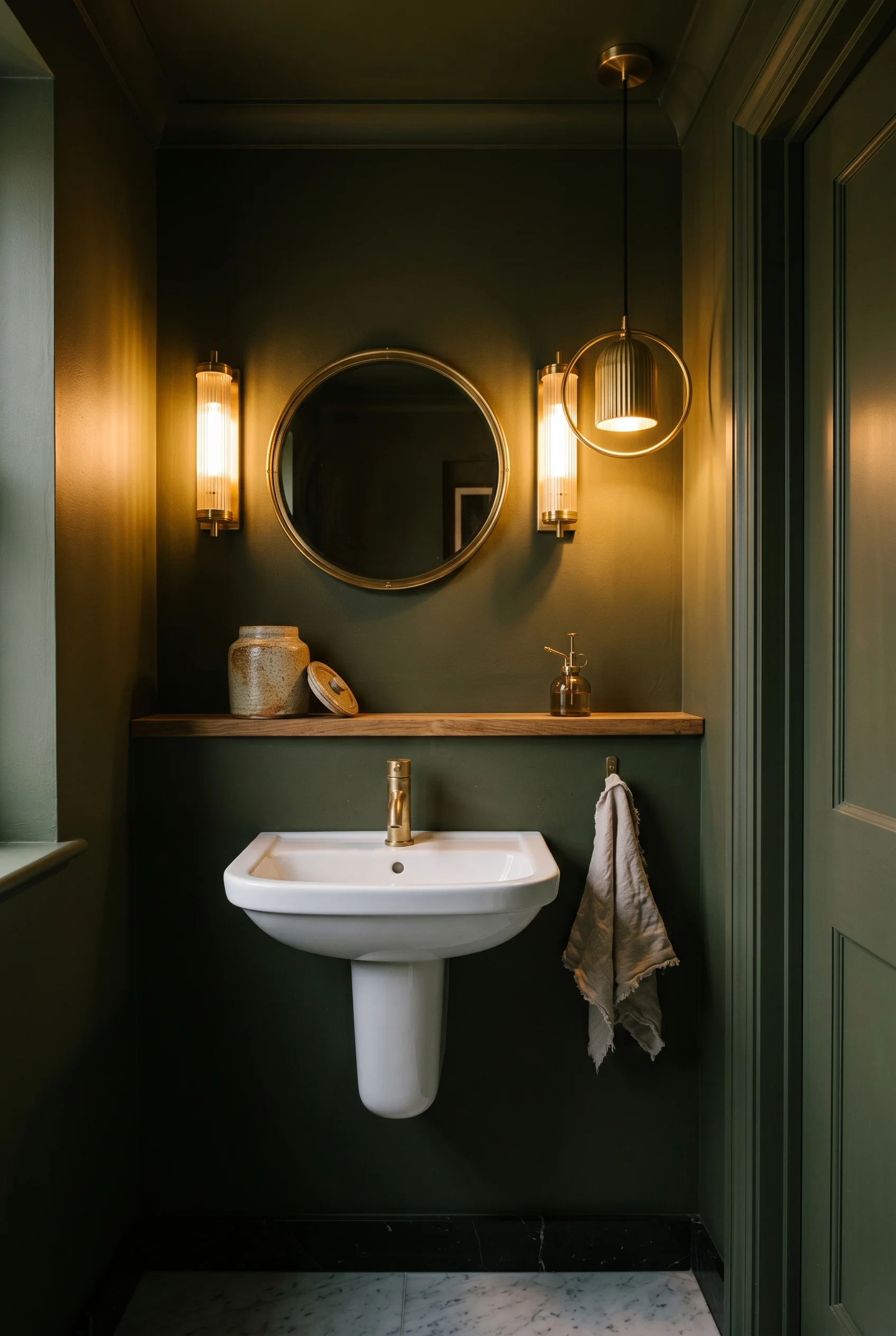 English Country Bathroom color drenching bathroom design scene