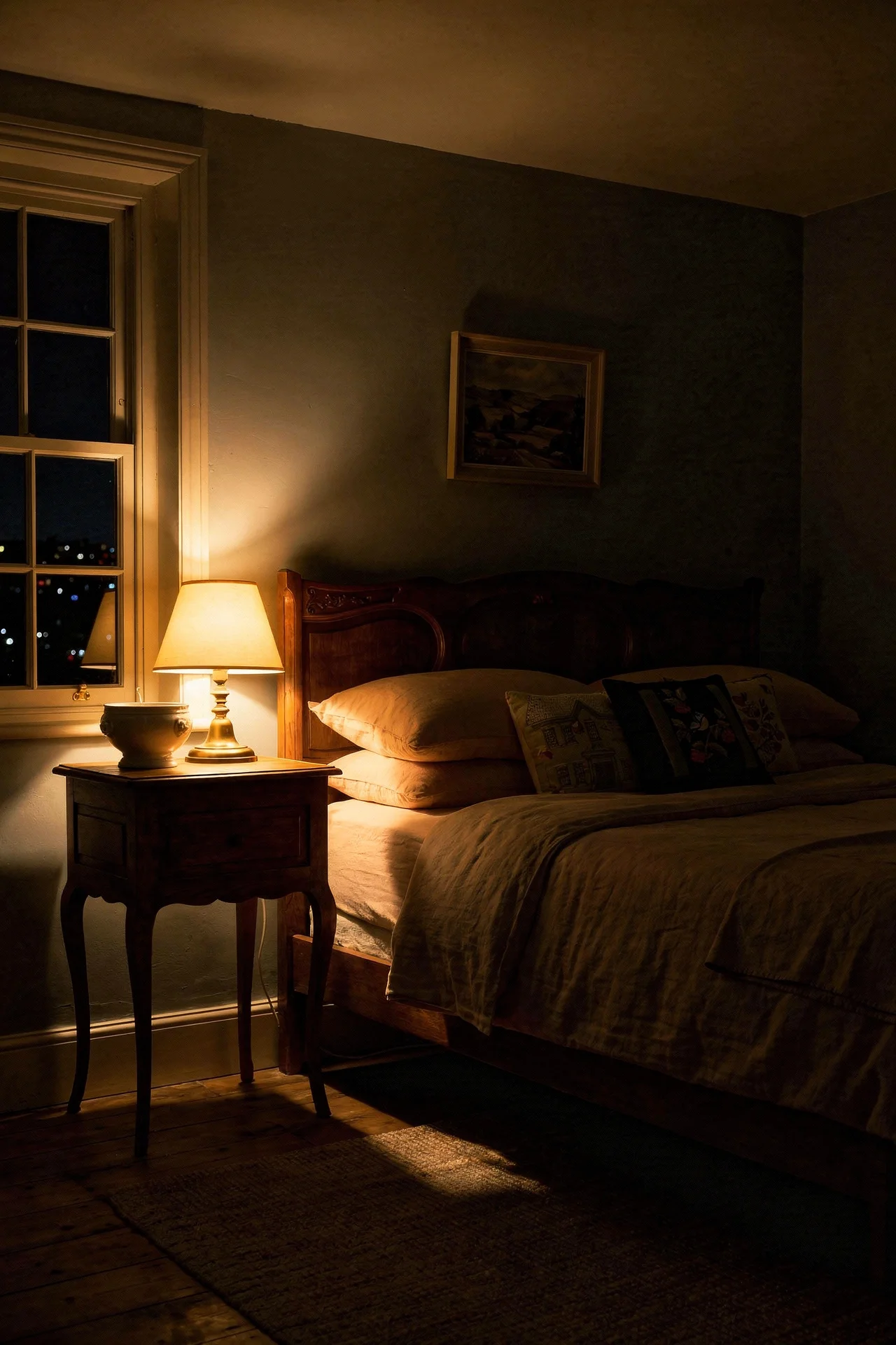 English Country Bedroom vintage 80 20 rule design scene evening mood