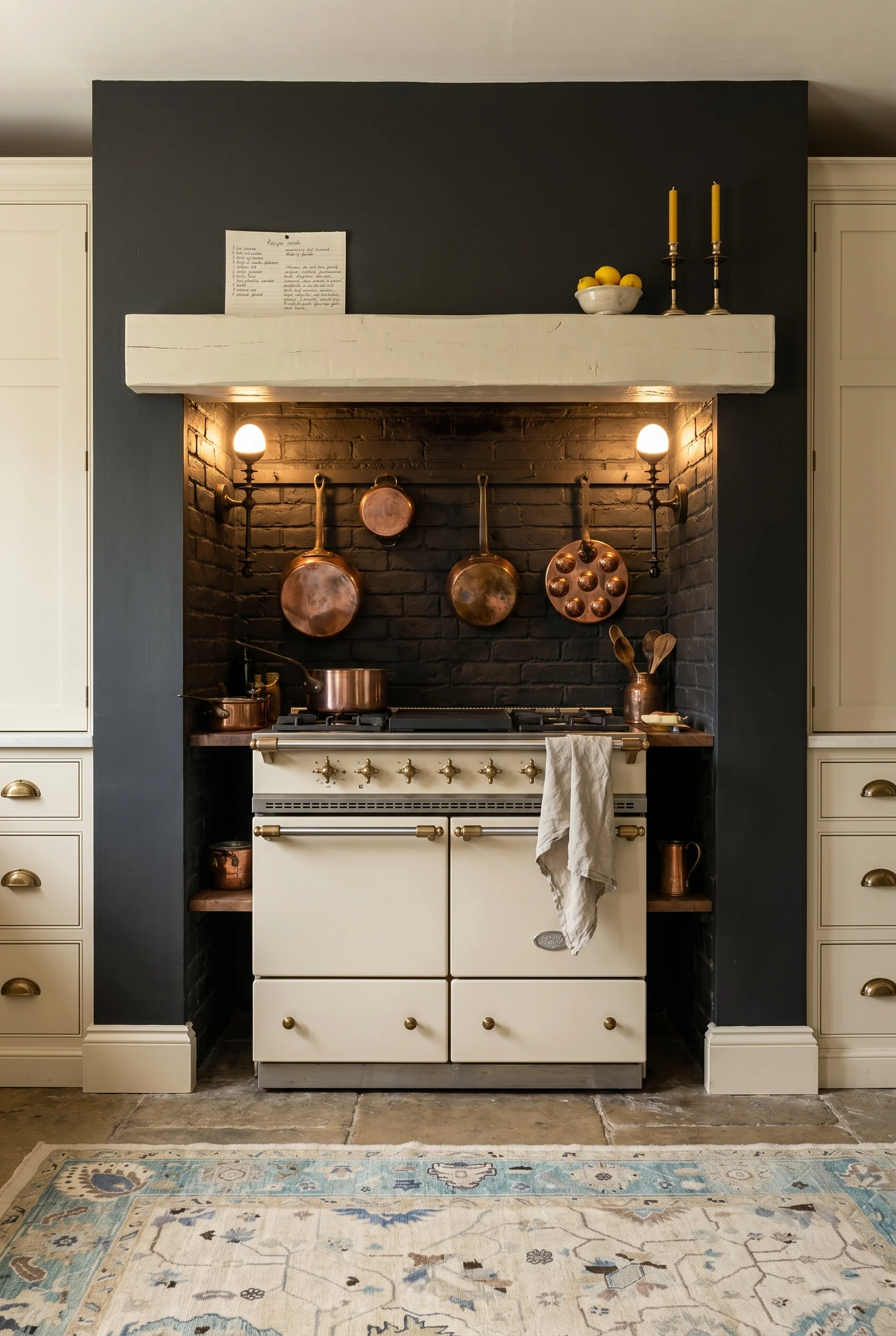 English Country Kitchen aga range cooker alcove design scene