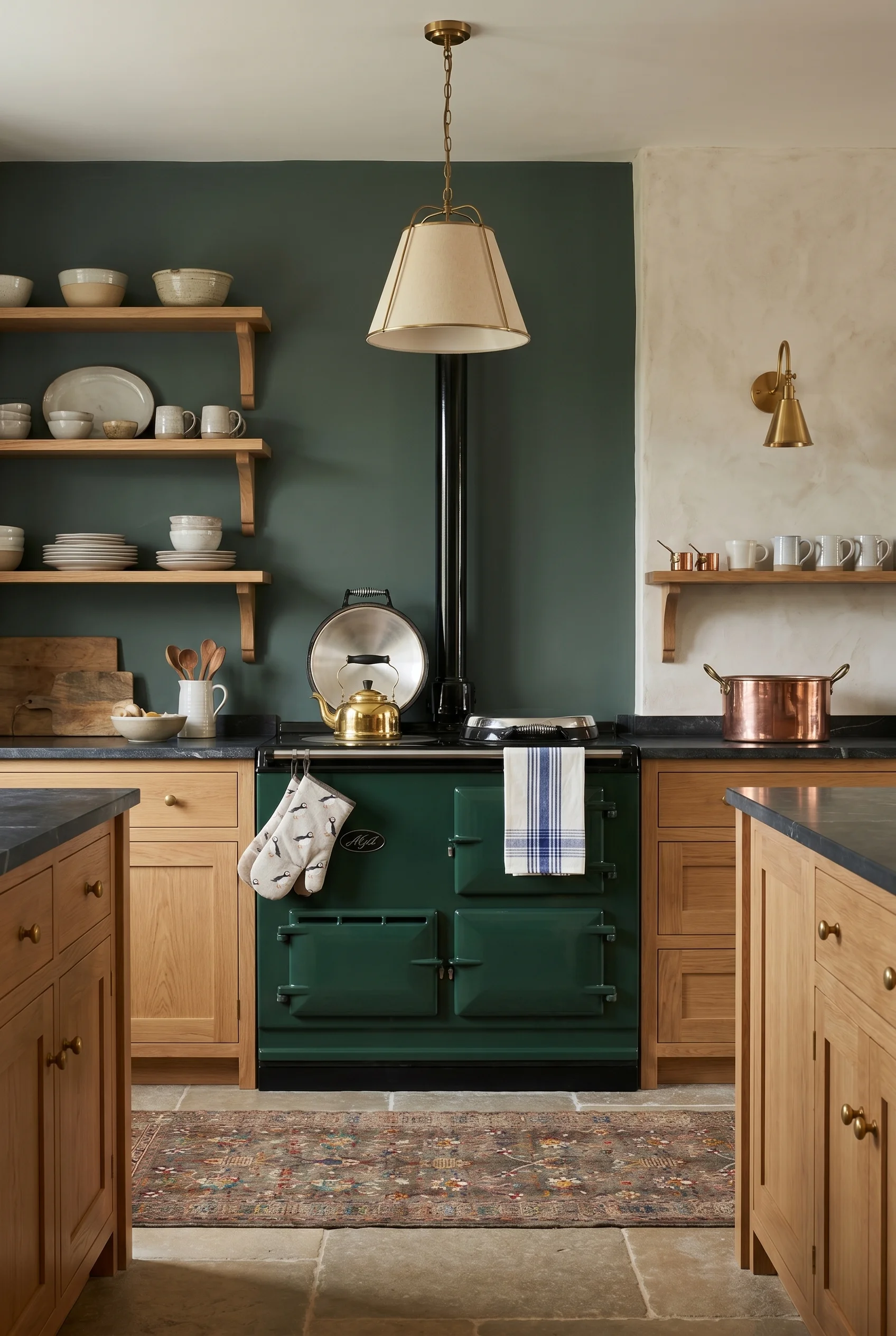 English Country Kitchen aga range cooker alcove design scene