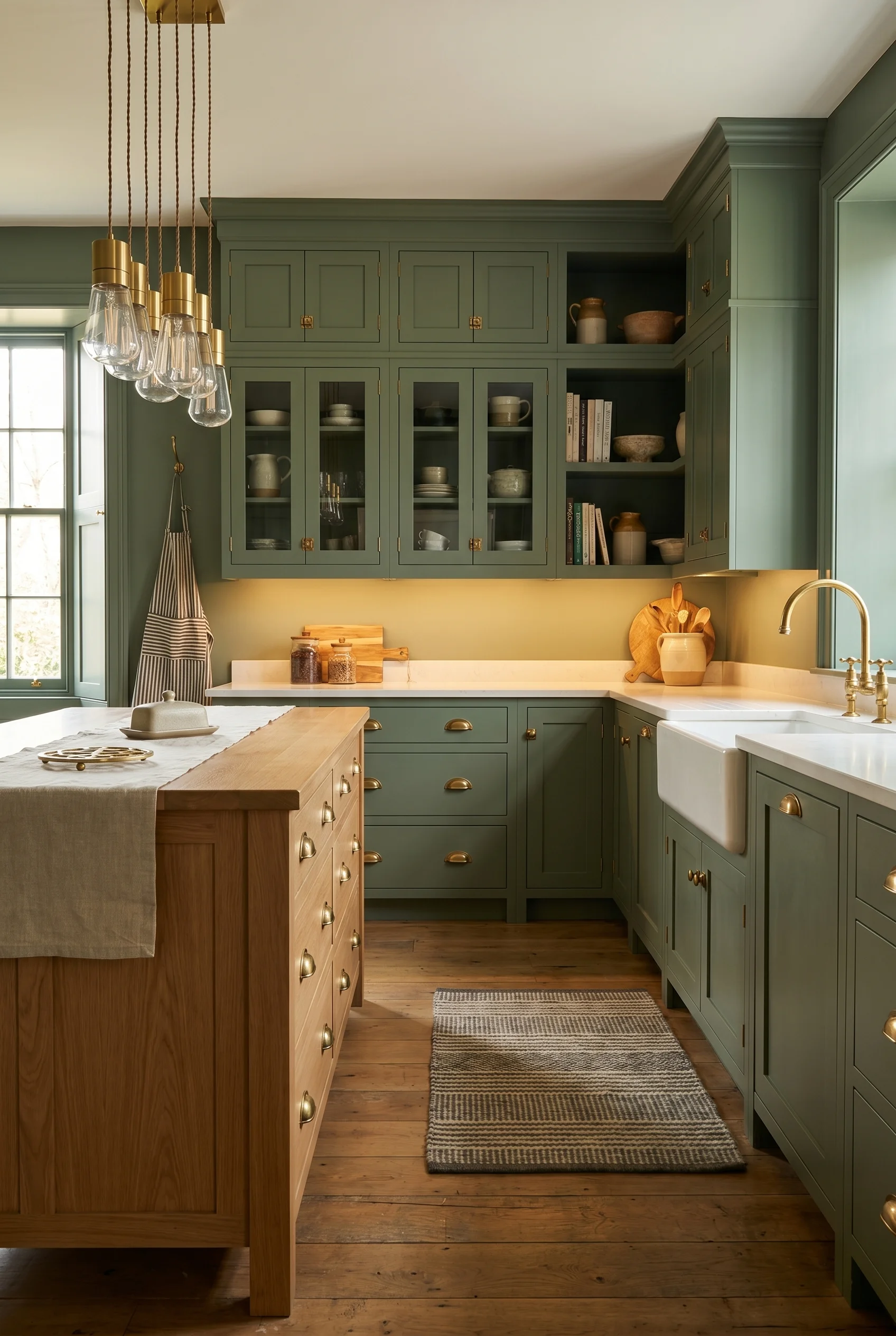 English Country Kitchen butler sink soapstone worktop design scene