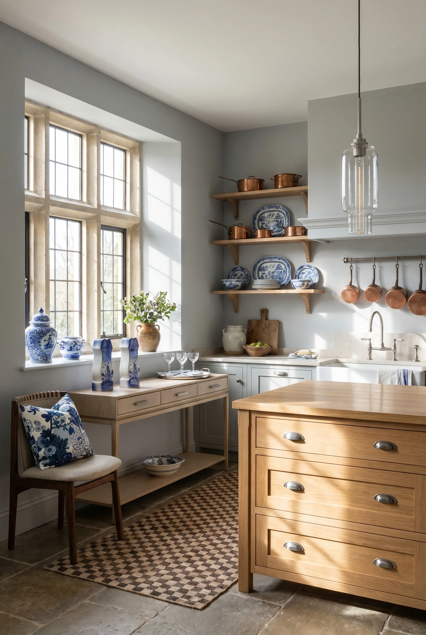 English Country Kitchen zellige tile backsplash kitchen design scene