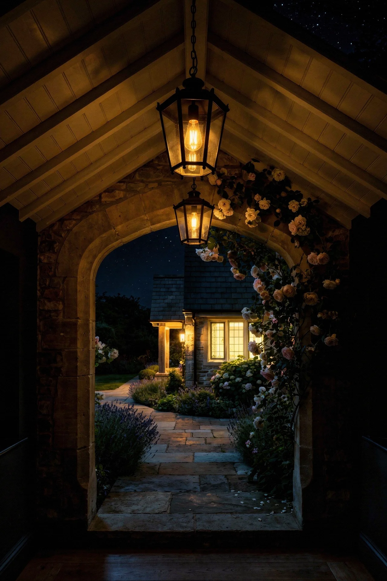 English Country House Exterior english country exterior lighting design scene evening mood