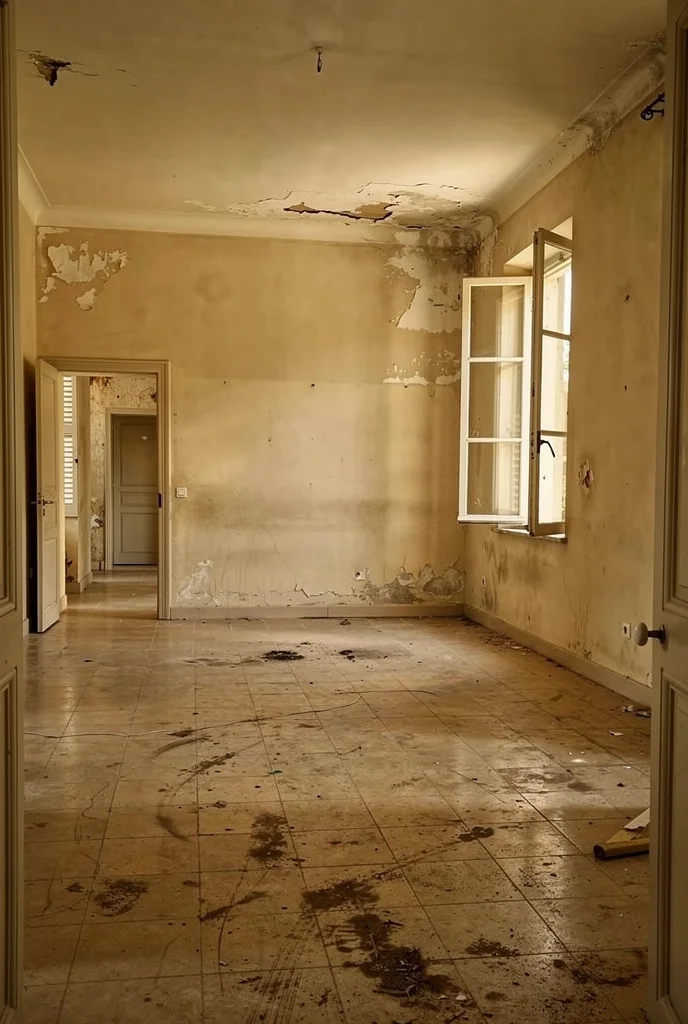 French Country Bedrooms featuring linen canopy bed with sheer voile panels and bronze framed mirror empty room