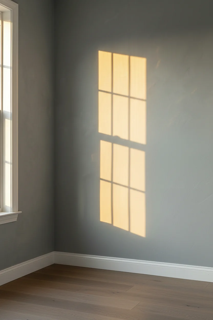 French Country Bedrooms featuring amber blown glass pendant with linen bed and walnut nightstand empty room