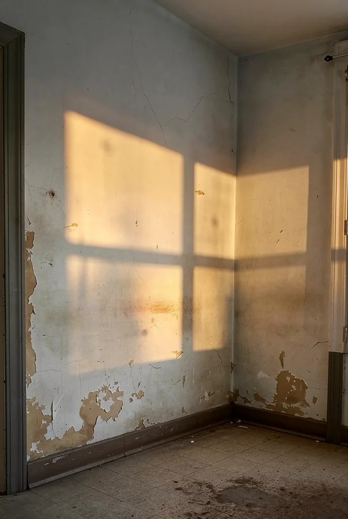 Mid Century Modern Bathroom featuring pair of Italian Stilnovo-style brass and black two-light wal with round walnut-framed wall mirror empty room