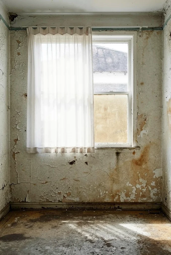 Mid Century Modern Bathroom featuring gold Hopper wall sconce at shoulder height with wood-framed circular welcome wall mirror empty room