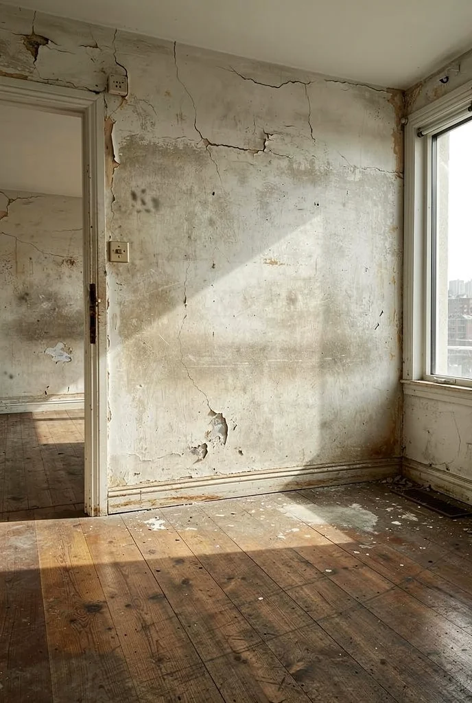 Mid Century Modern Bathroom featuring live-edge natural wood vanity with open shelf with brown and gold Eastchester wall sconce empty room
