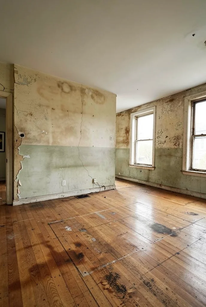 Mid Century Modern Bedroom wood accent wall featuring Bernhardt Axiom Upholstered Panel Bed with Wooden Footboard  empty room
