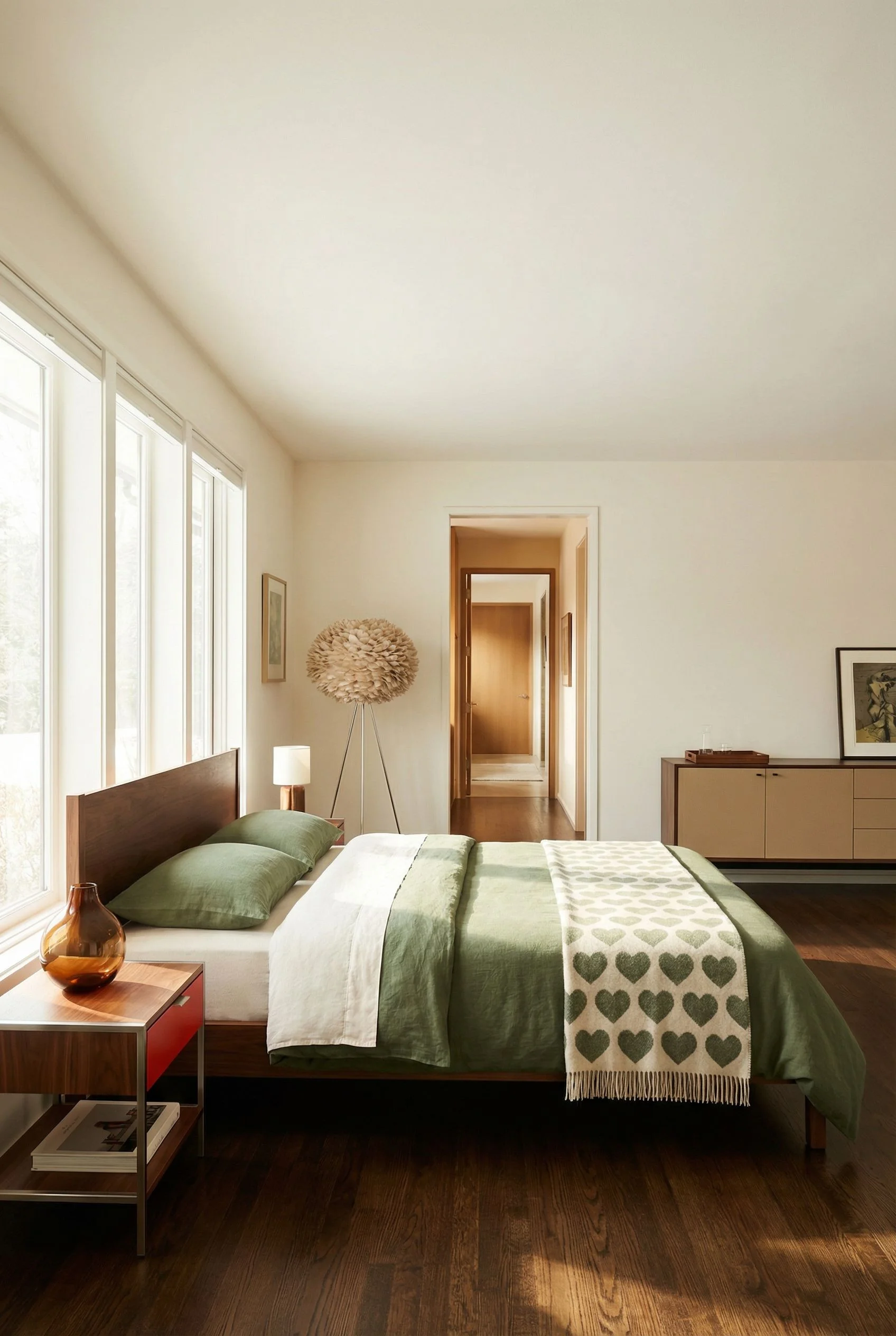 Mid Century Modern Bedroom dark wood bedroom featuring Hooker Furniture Driftwood Panel Bed in Brown, Size King