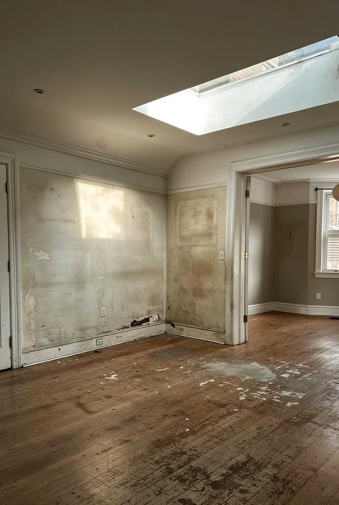 Mid century modern kitchen featuring crosley bartlett kitchen island in white/walnut with walnut decor charlie cane counter stool empty room