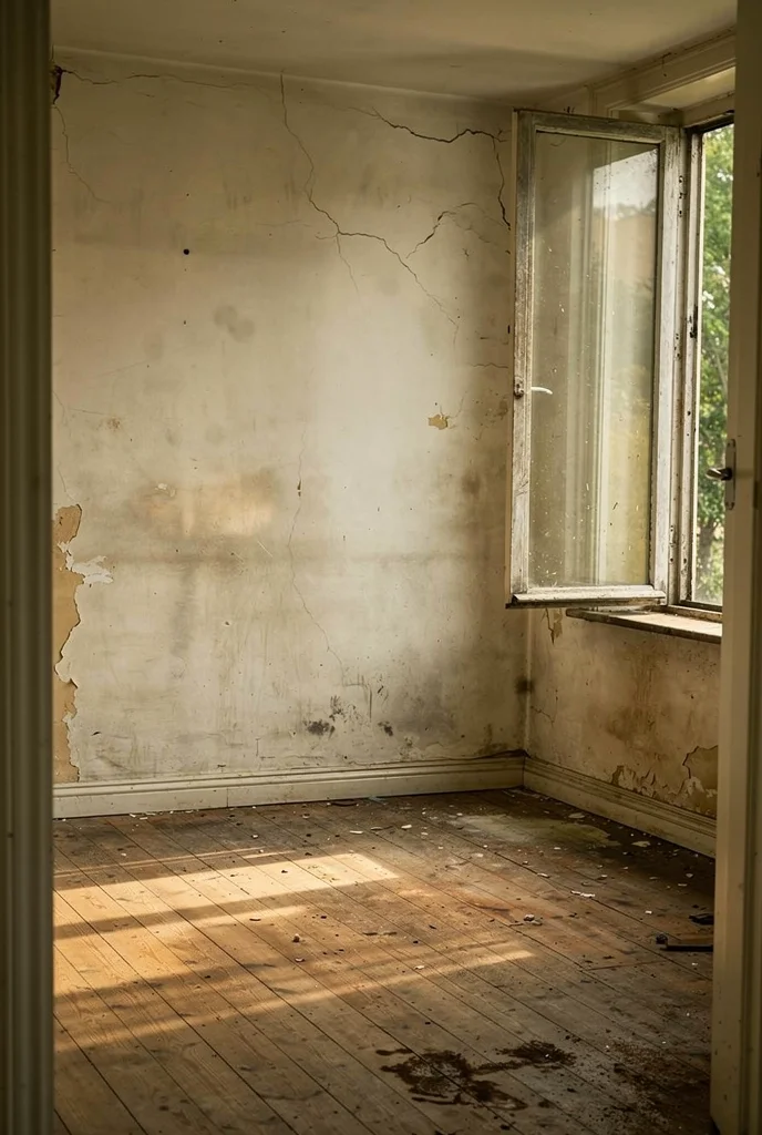 Mid century modern open concept living room featuring vintage teak lounge chair with rosewood Danish coffee table empty room