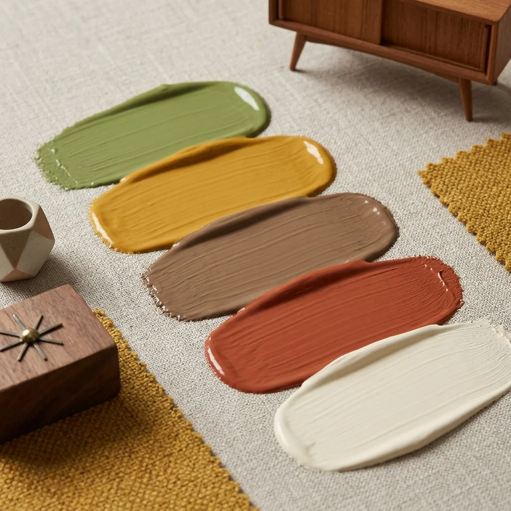Mid Century Modern Living Room mid century modern color palette design scene