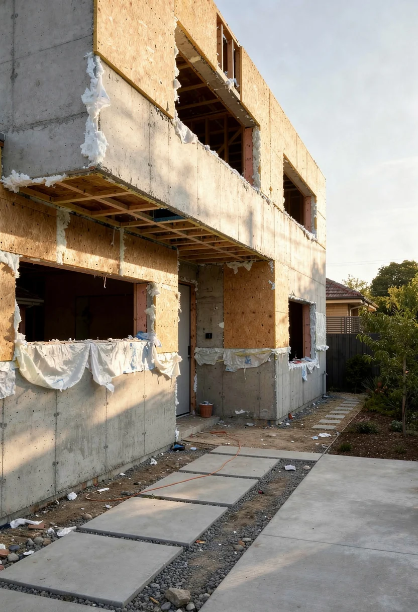 Window styles for homes exterior modern featuring black LED wall sconce with black slope planter on rendered facade empty room