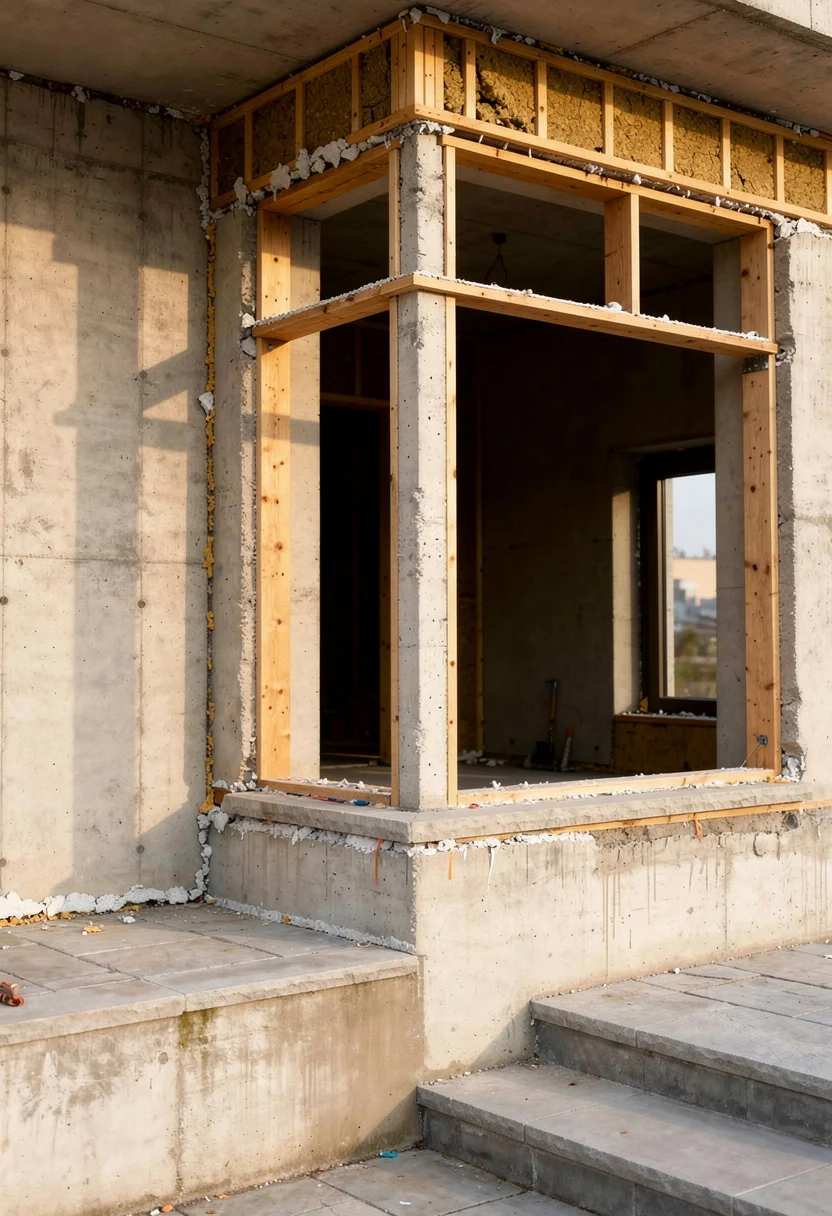 Window styles for homes exterior modern featuring bronze wall sconce with black planter on gray render empty room