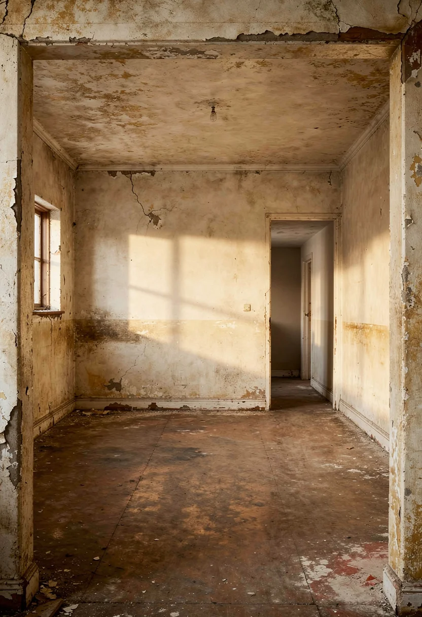 Modern kitchen natural light featuring bronze double pendant with walnut cabinets and honed stone counters empty room