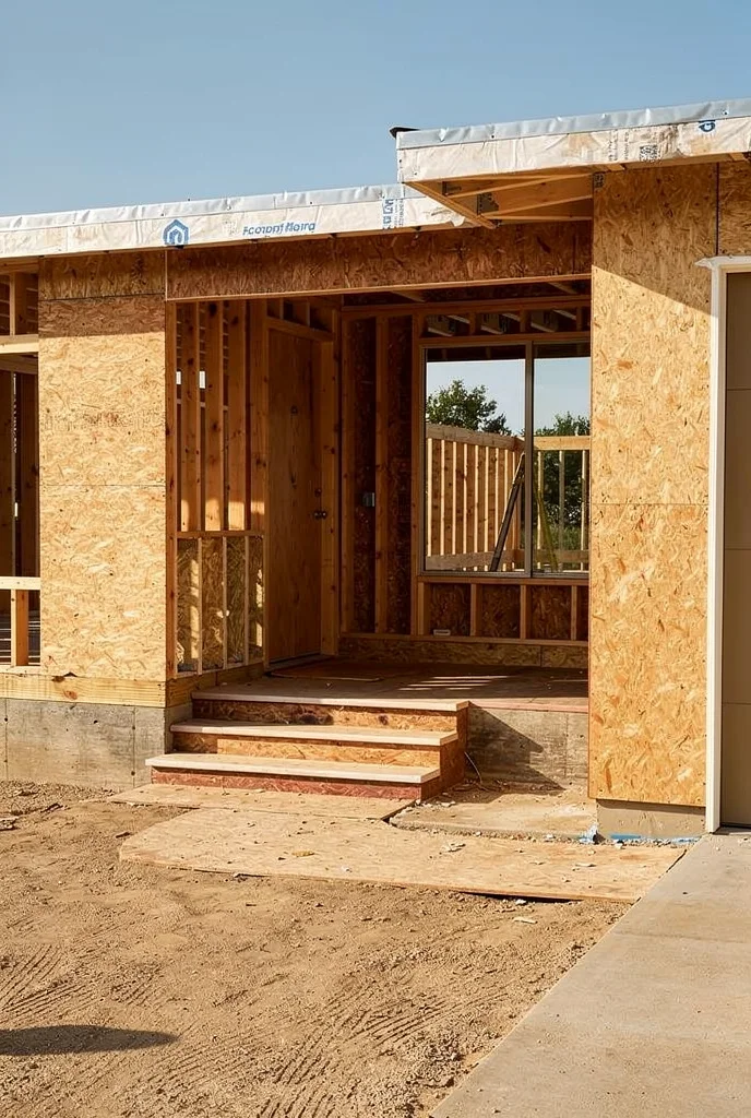 Mid century modern front yard featuring gray iron tackett planter with ivory blow planter on walkway empty room