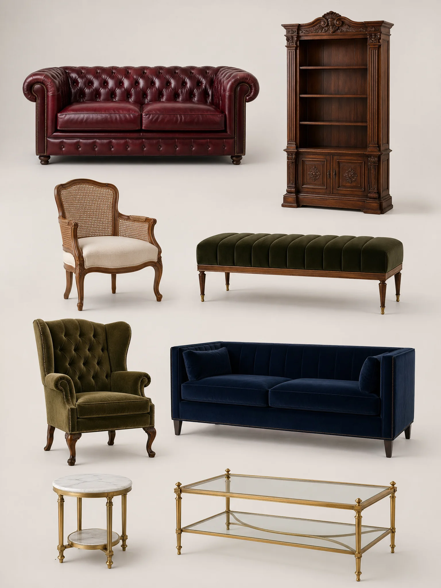 Victorian Living Room victorian furniture collage