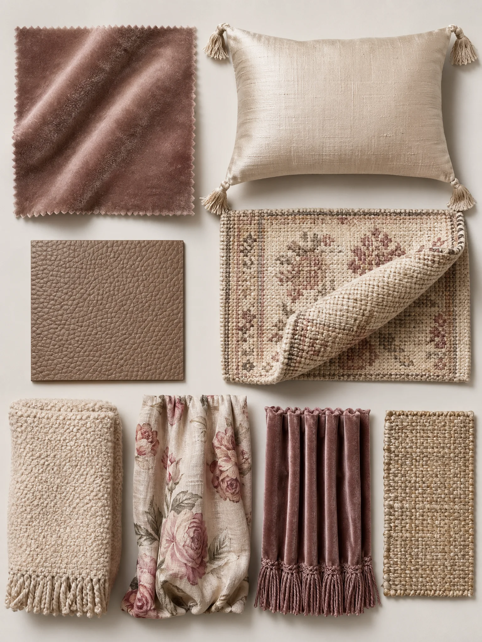 Victorian Living Room victorian materials collage