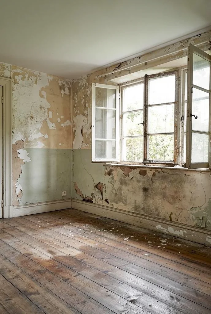 French country textures featuring ivory rolled arm sofa with cornflower blue gingham curtains and braided jute rug empty room