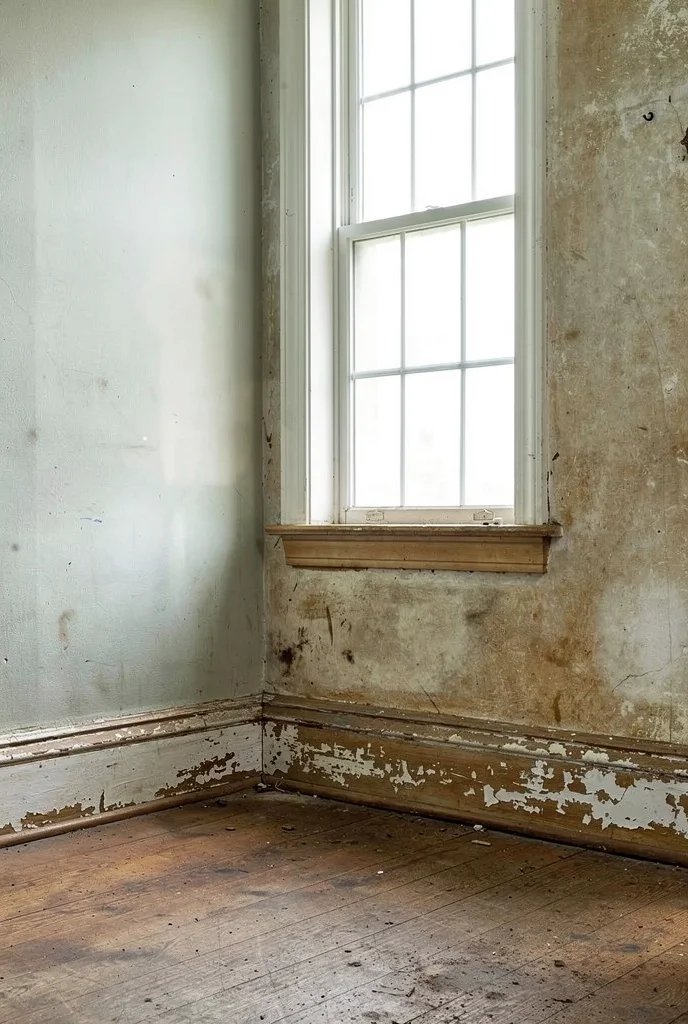 French Country Living Room featuring antique confit pot collection with faux olive tree on rustic oak shelf empty room