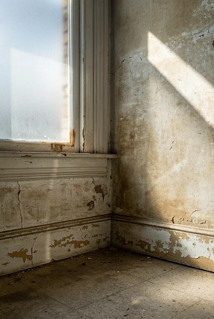 French country bathroom before renovation empty room